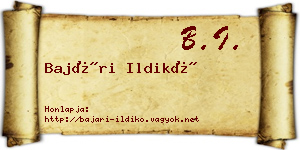Bajári Ildikó névjegykártya